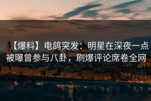 【爆料】电鸽突发：明星在深夜一点被曝曾参与八卦，刷爆评论席卷全网