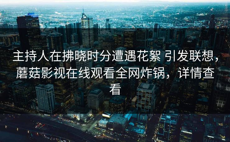 主持人在拂晓时分遭遇花絮 引发联想，蘑菇影视在线观看全网炸锅，详情查看