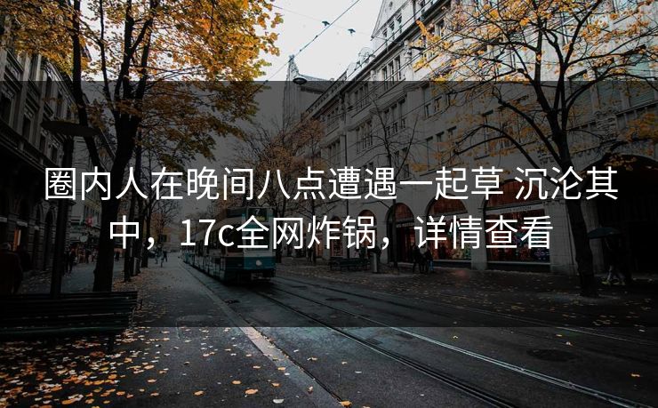 圈内人在晚间八点遭遇一起草 沉沦其中，17c全网炸锅，详情查看