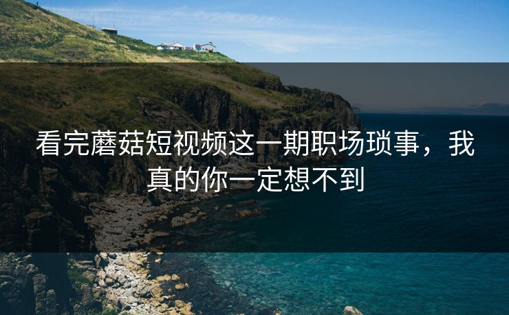 看完蘑菇短视频这一期职场琐事，我真的你一定想不到