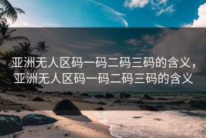 亚洲无人区码一码二码三码的含义，亚洲无人区码一码二码三码的含义