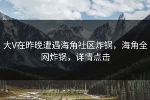 大V在昨晚遭遇海角社区炸锅，海角全网炸锅，详情点击